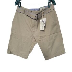 CARGO SHORTS Original Blu Rock Premium Clothing Men's Belted Size 34 Khaki